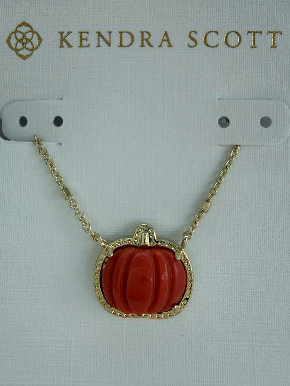 Kendra Scott Red Pumpkin Pendant Necklace