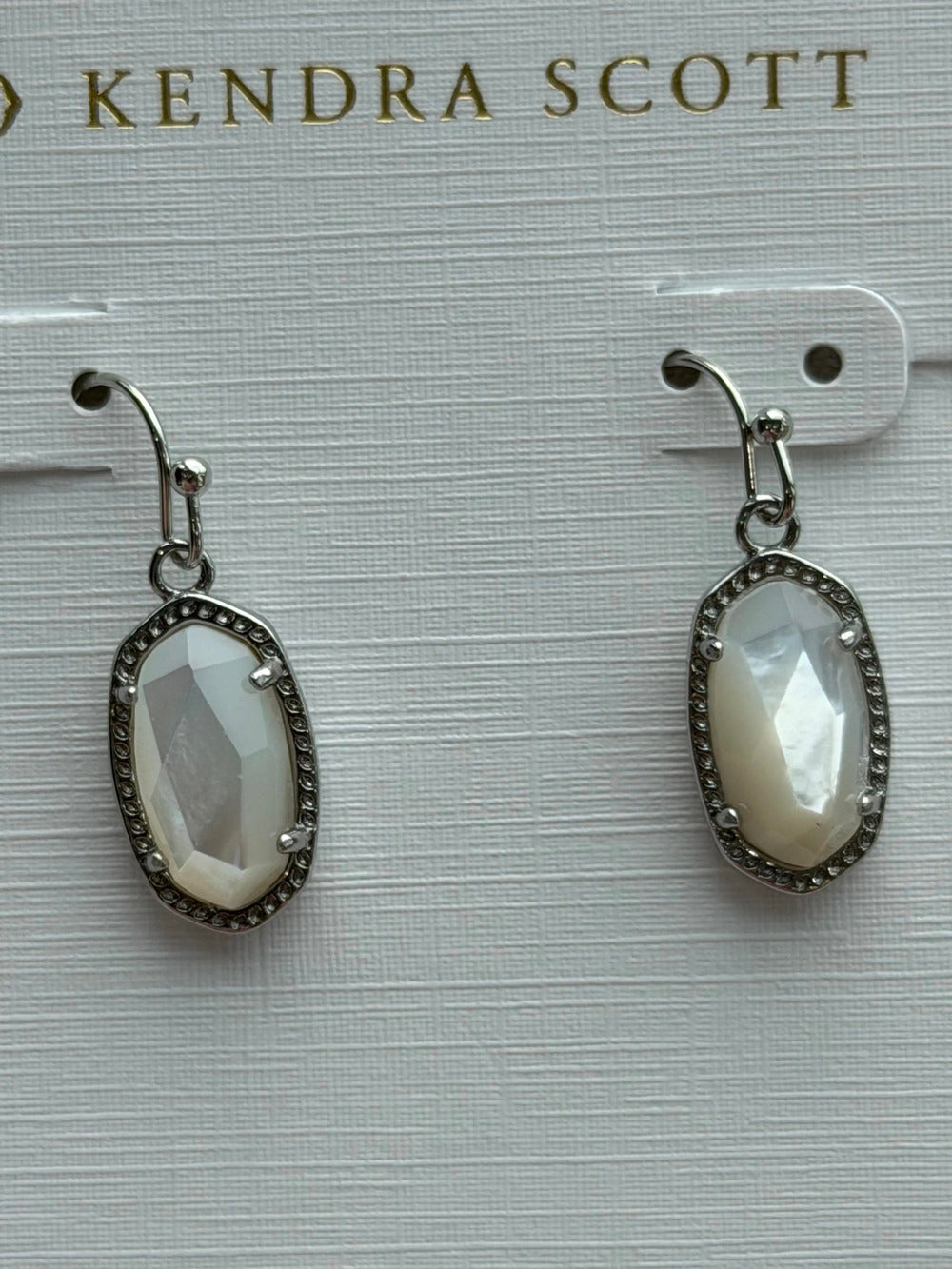 Kendra Scott White Pendant Earrings