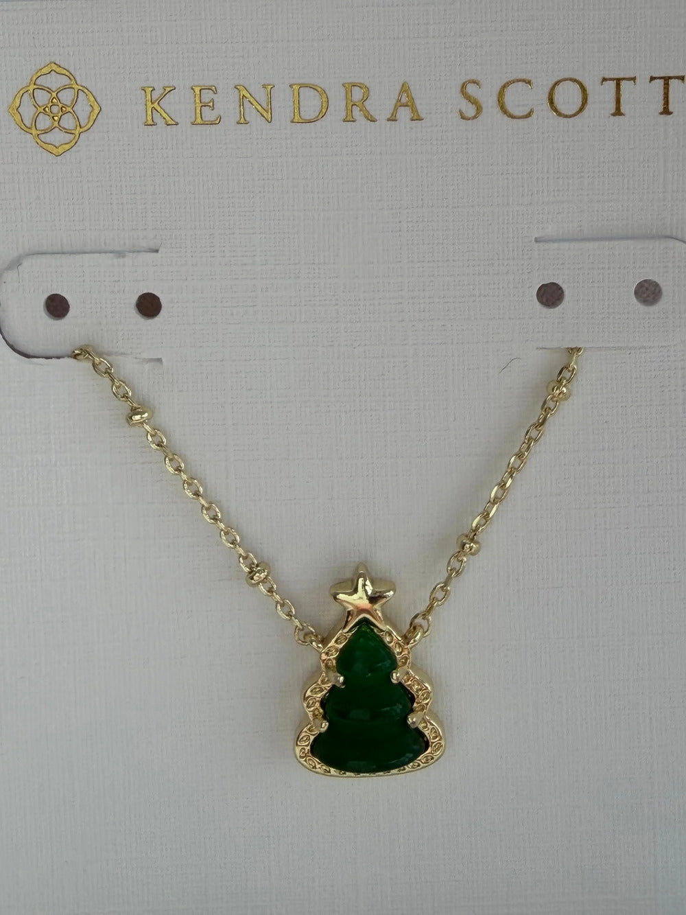 Kendra Scott Gold Christmas Tree Necklace