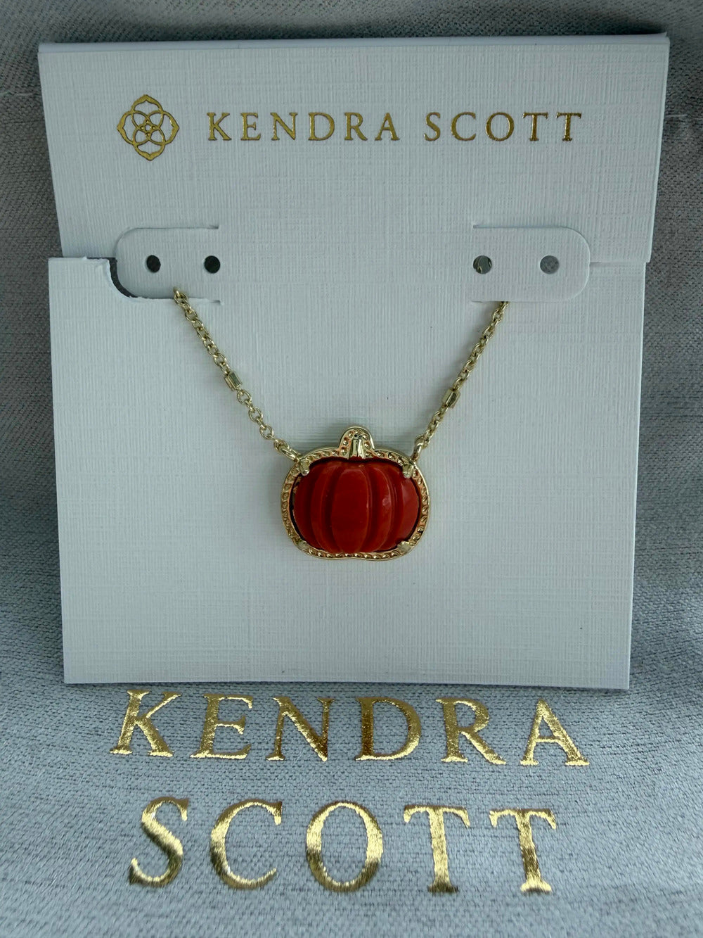 Kendra Scott Red Pumpkin Pendant Necklace