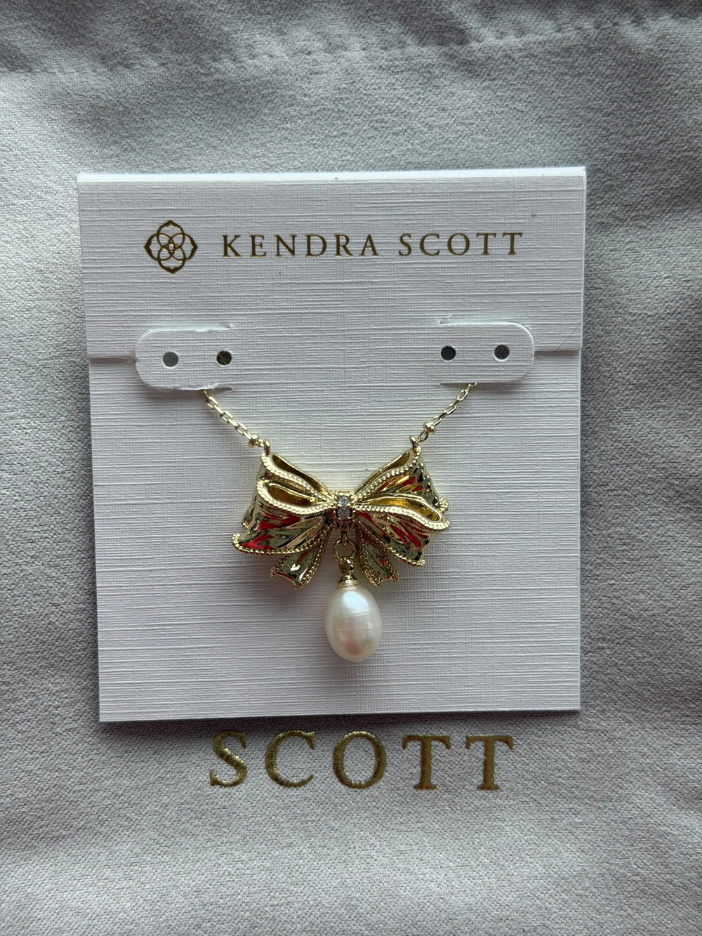 Kendra Scott Bow Pearl Pendant Necklace