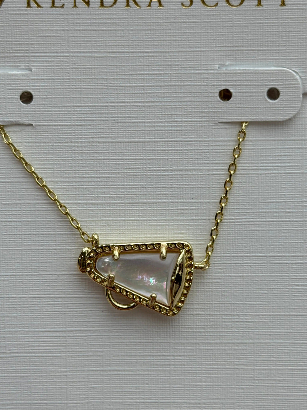 Kendra Scott White Cup-Shaped Pendant Necklace
