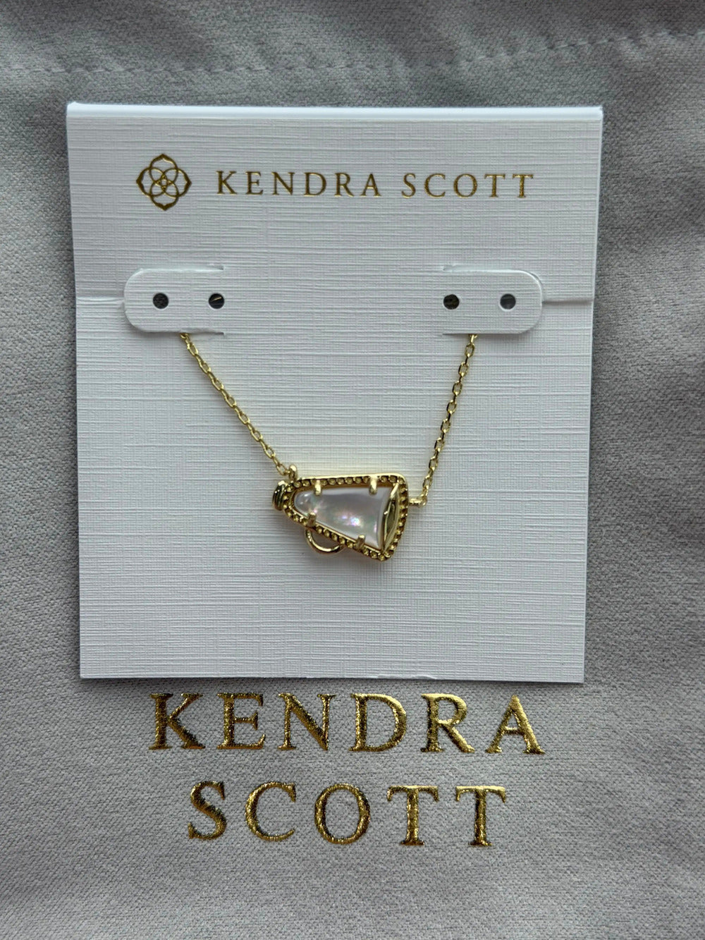 Kendra Scott White Cup-Shaped Pendant Necklace