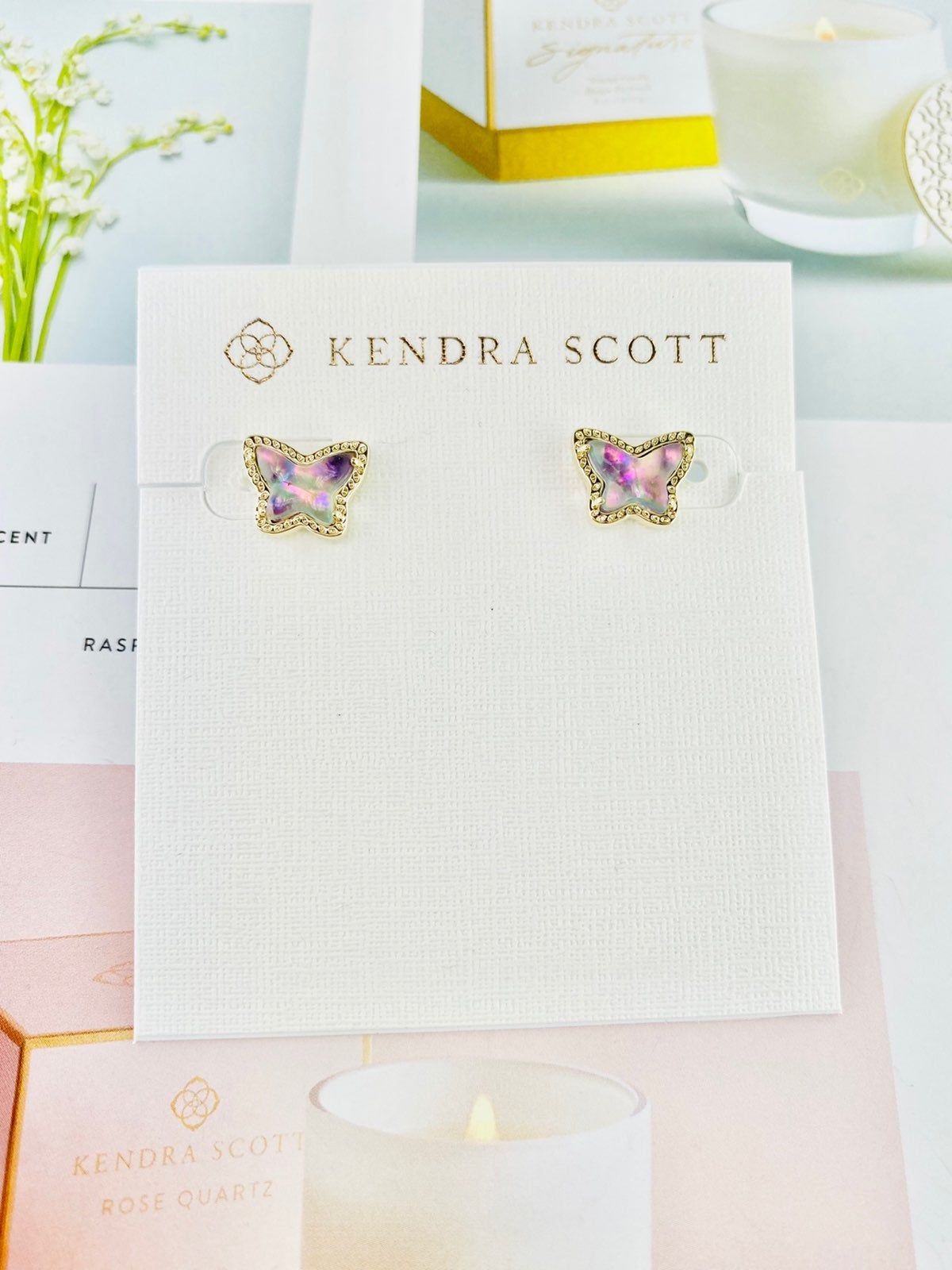 Kendra Scott Lillia lilac abalone earrin