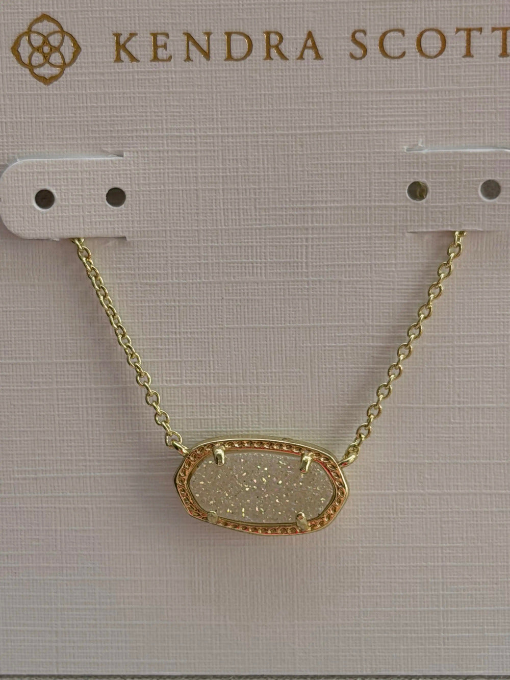 Kendra Scott White Crystal Cluster Pendant Necklace