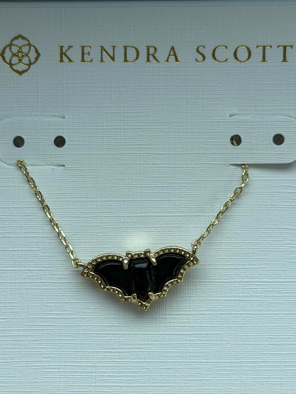 Kendra Scot Black Bat Pendant Necklace