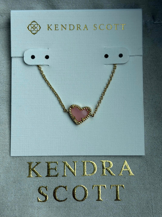 Kendra Scott pink heart necklace