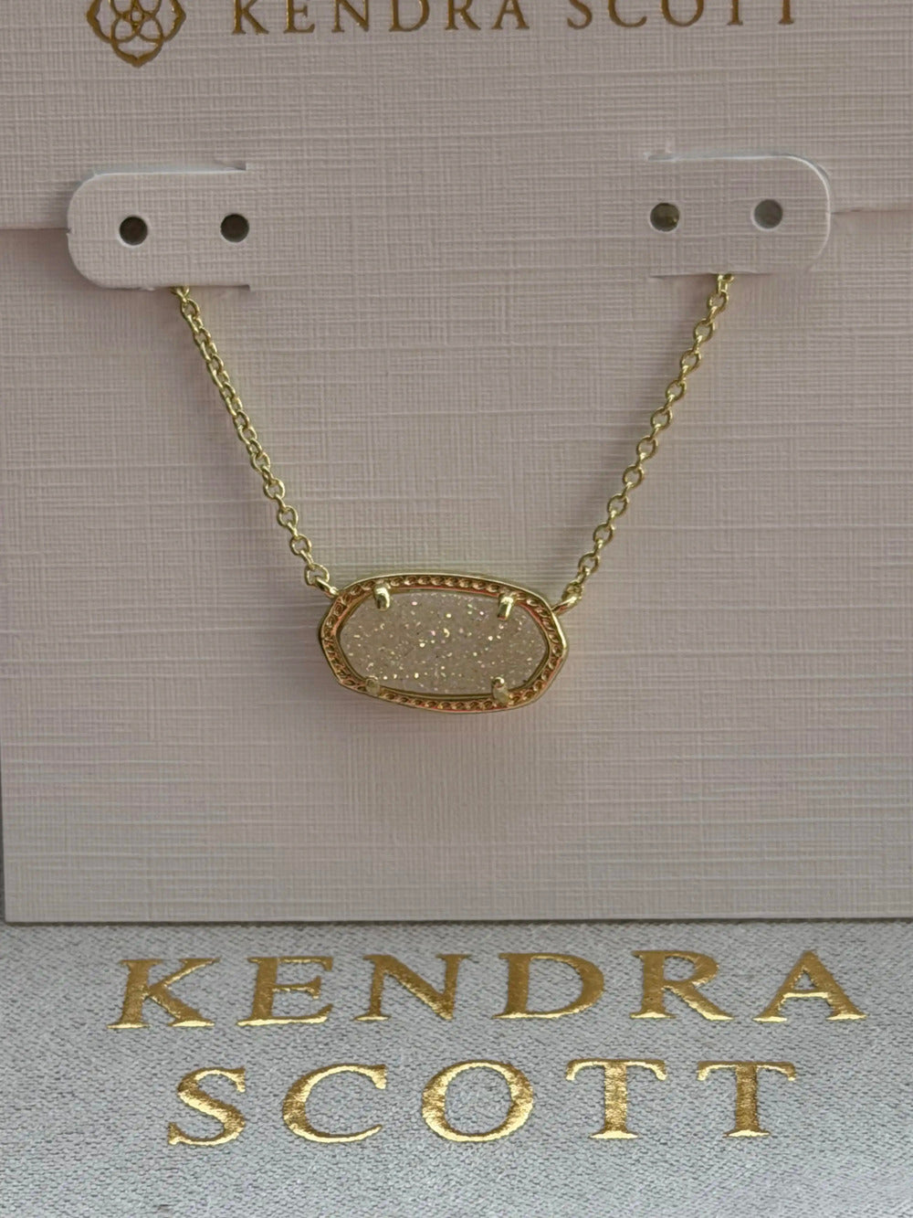Kendra Scott White Crystal Cluster Pendant Necklace