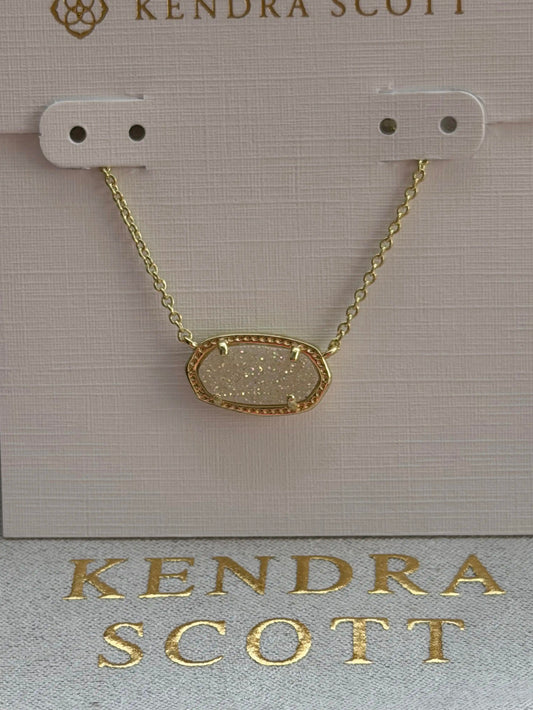 Kendra Scott White Crystal Cluster Pendant Necklace