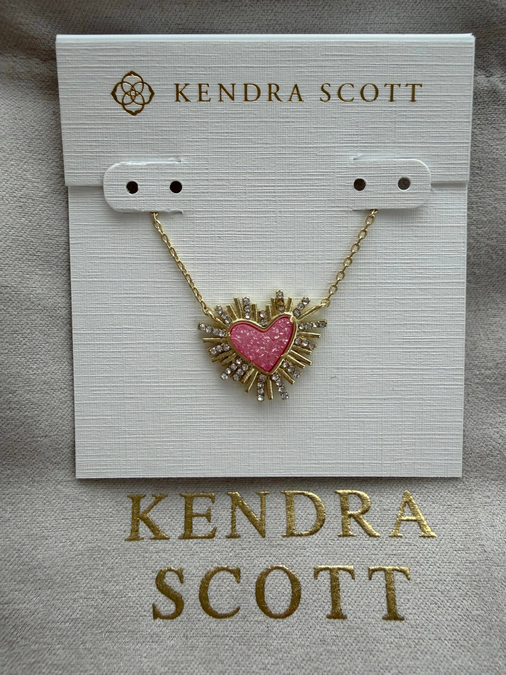 Kendra Scott pink heart necklace