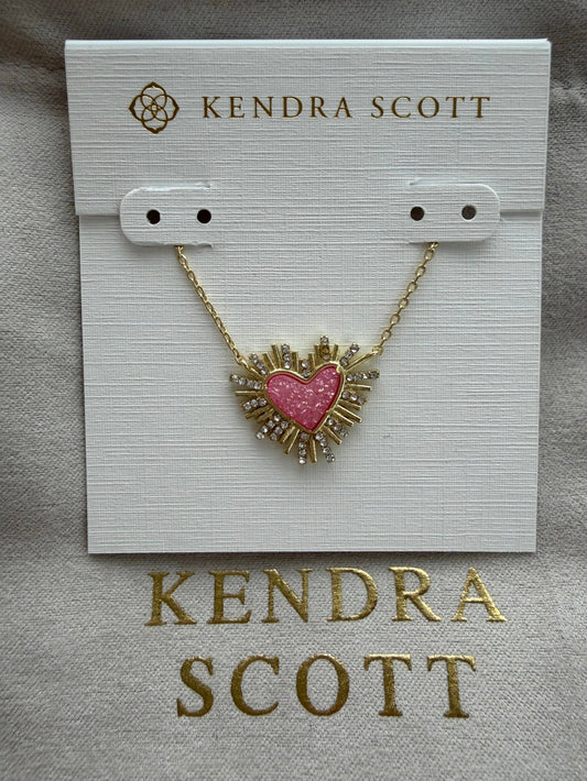 Kendra Scott pink heart necklace