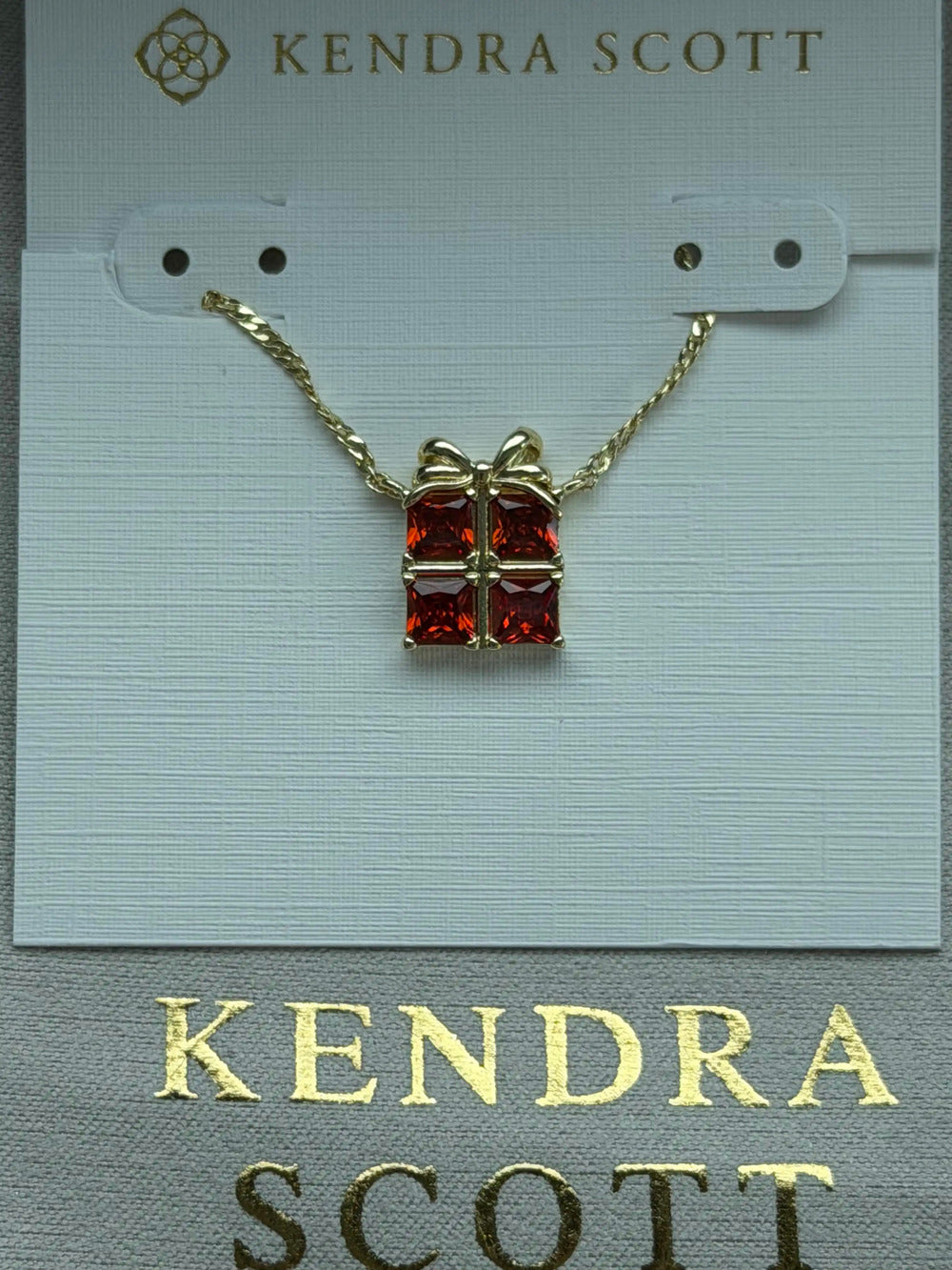 Kendra Scot Red Gift Pendant Necklace