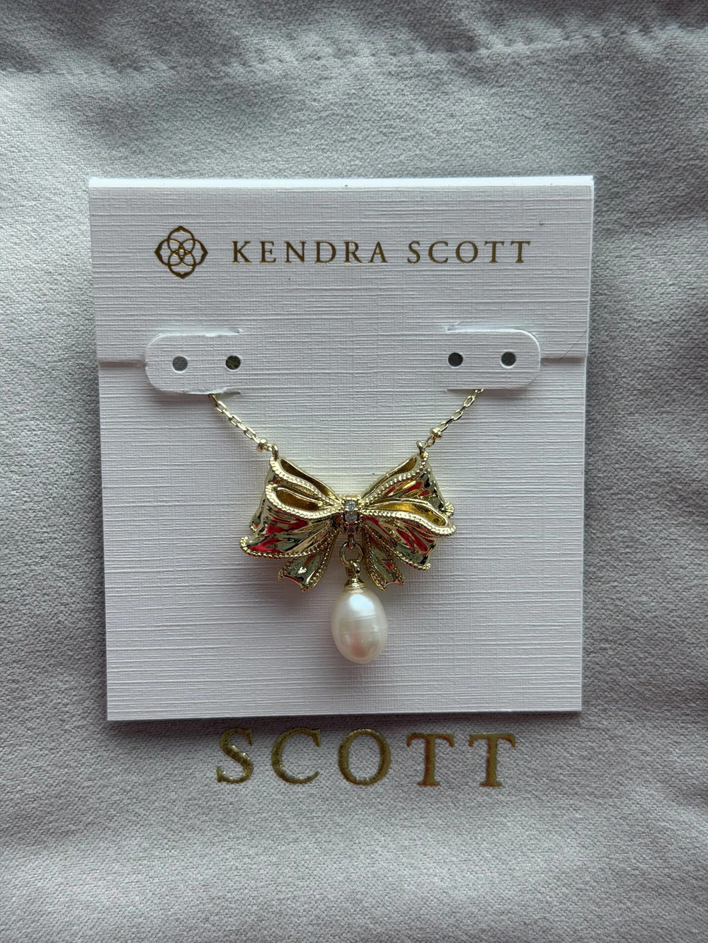 Kendra Scott Bow Pearl Pendant Necklace