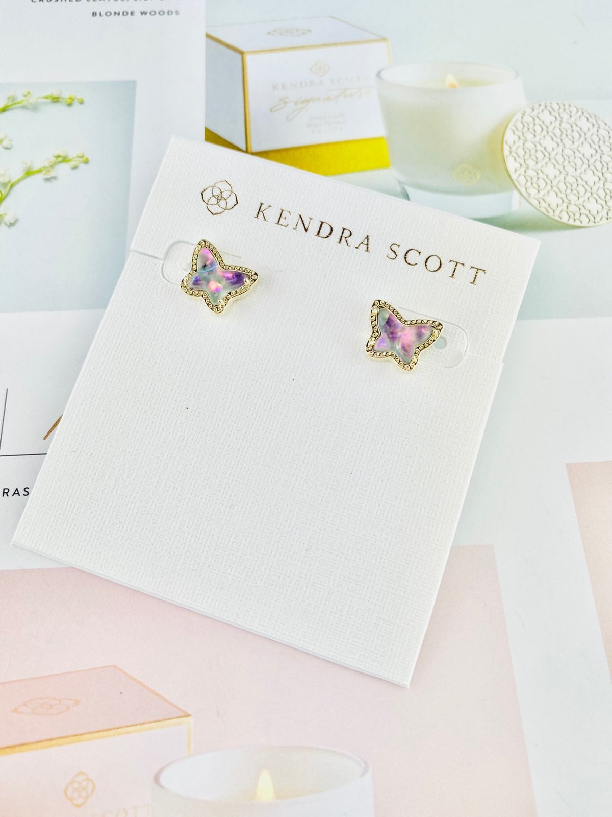 Kendra Scott Lillia lilac abalone earrin