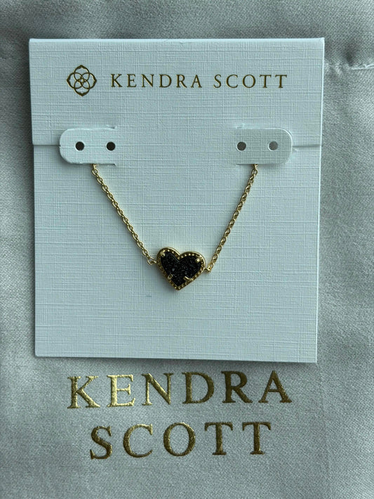 Kendra Scott Black Heart Necklace