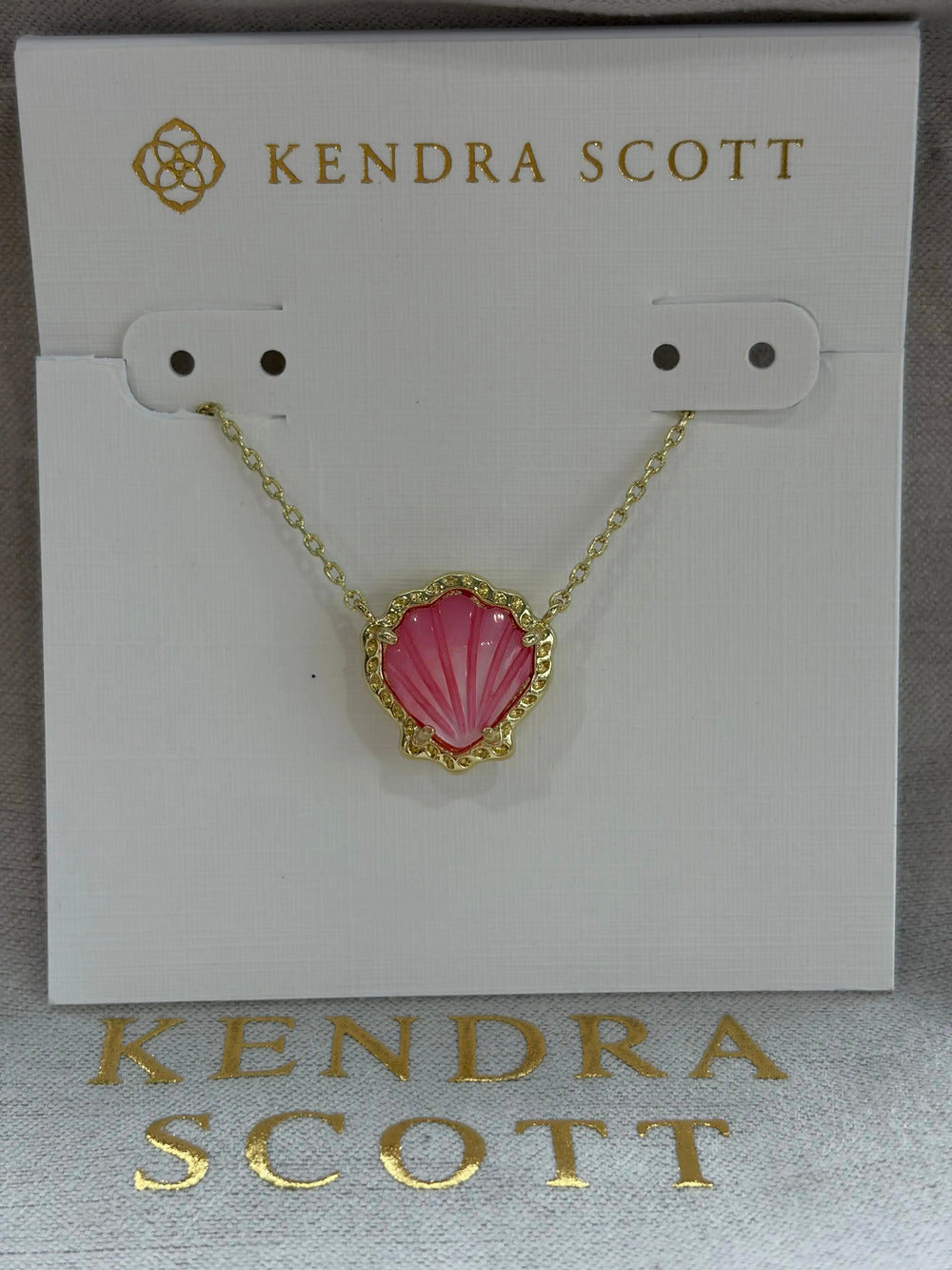 Kendra Scott pink seashell necklace