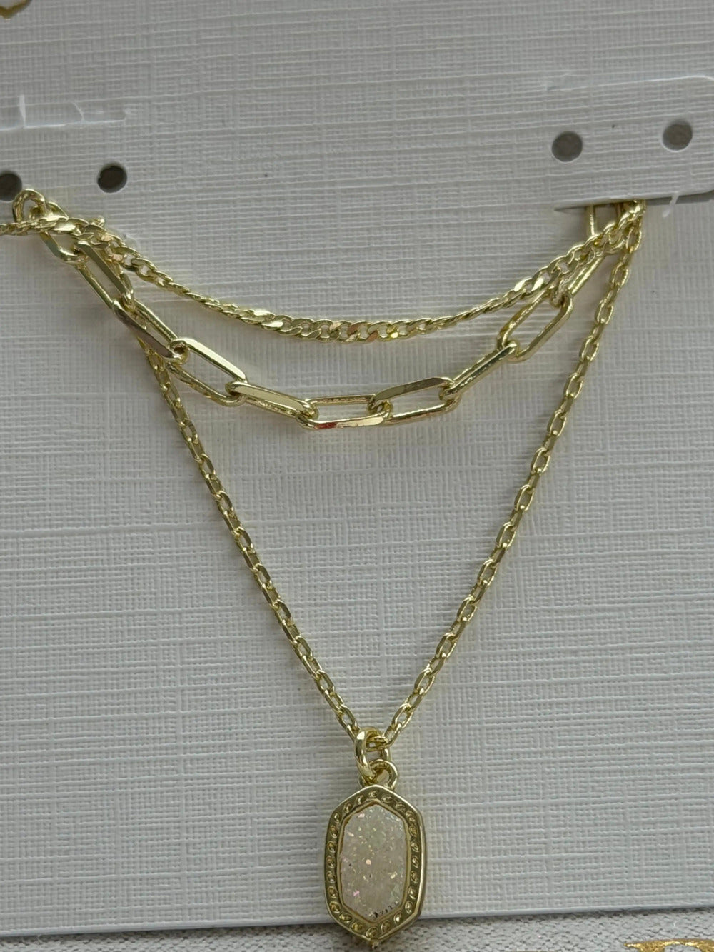 Kendra Scott multi-strand white pendant necklace