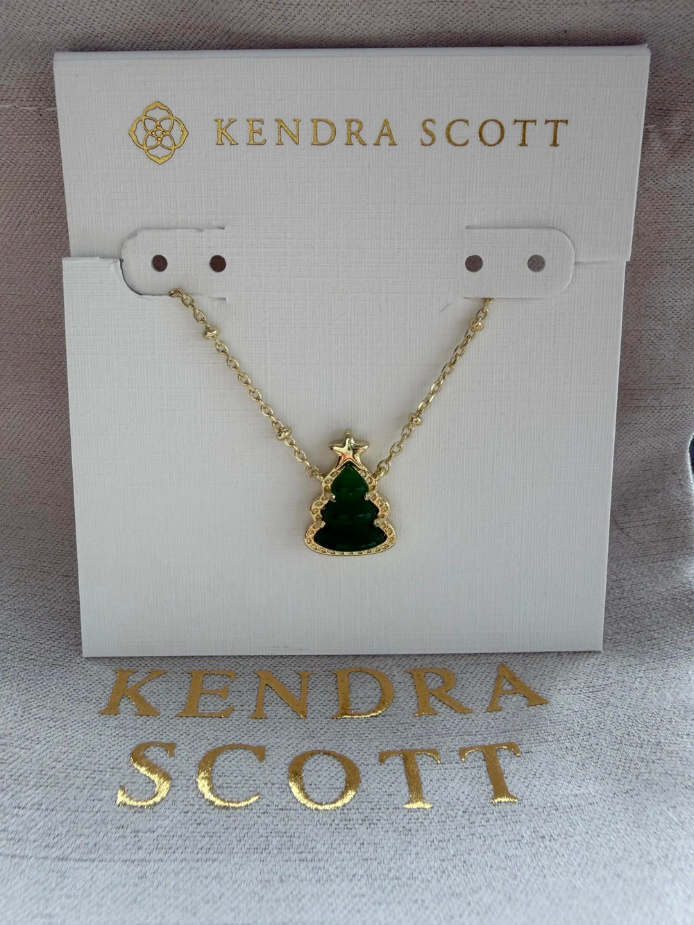 Kendra Scott Gold Christmas Tree Necklace