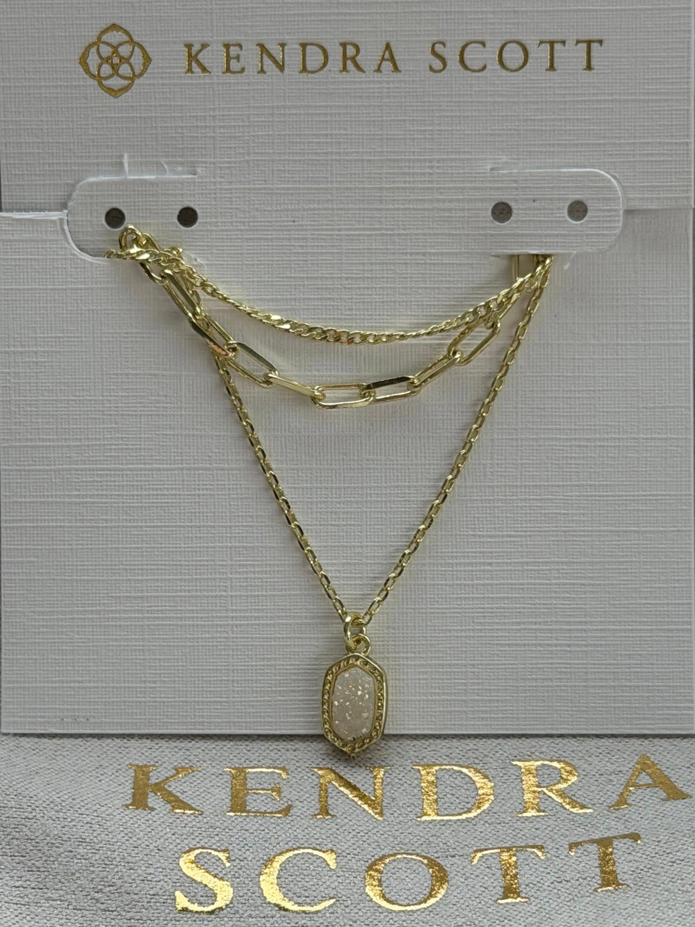 Kendra Scott multi-strand white pendant necklace